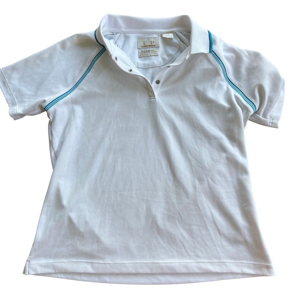 EP‎ Pro Tour Tech Women White Performance Polo Shirt Short Sleeve Golf S/P